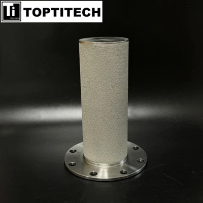 30um Flange Sambungan Elemen Pemisah Penapis Titanium Berliang